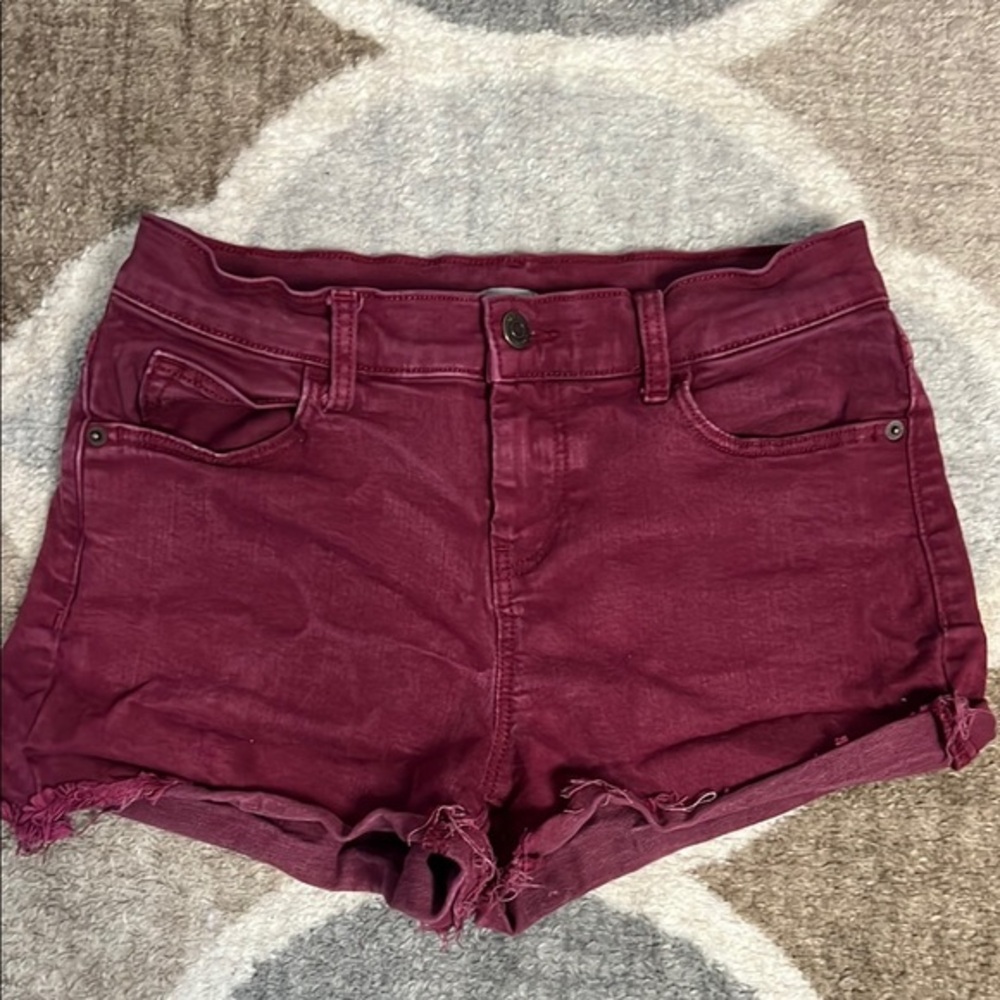 Old Navy Boyfriend Red Jean Shorts Cuffed